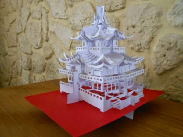 Laser Cut Chinese temple layout Free Vector dxf file