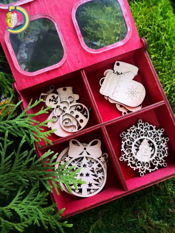 Laser Cut Christmas Ball Set Free Vector cdr Download