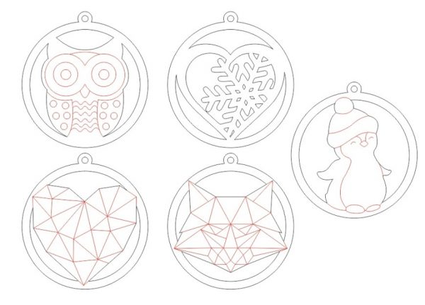Laser Cut Christmas Beautiful Toys Free Vector