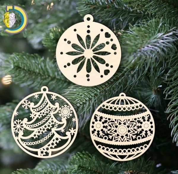 Laser Cut Christmas Decor Balls 2 Free Vector cdr Download - Dezin.info