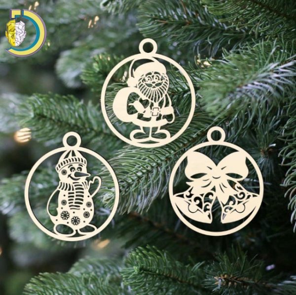 Laser Cut Christmas Decor Balls 3 Free Vector cdr Download