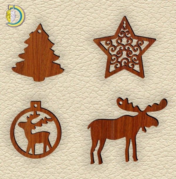 Laser Cut Christmas Decoration Toys Free Vector
