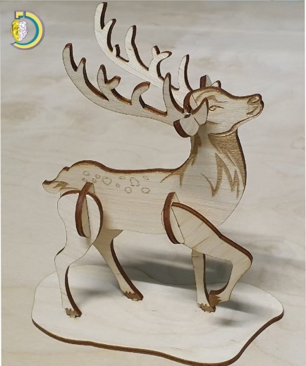 Laser Cut Christmas Deer Christmas Decor 4mm Plywood Free Vector