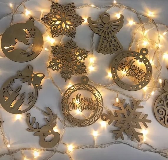 Laser Cut Christmas Hanging Pendants Drop Ornaments CDR File