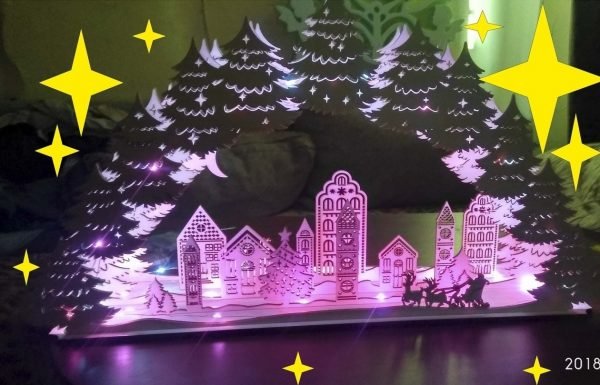Laser Cut Christmas Night Light Decor Christmas Village Lamp CDR File