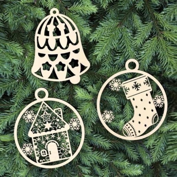 Laser Cut Christmas Sock Decor Free Vector