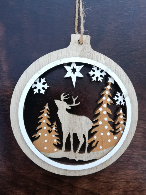 Laser Cut Christmas Themed Pendant Christmas Ball Ornament CDR File