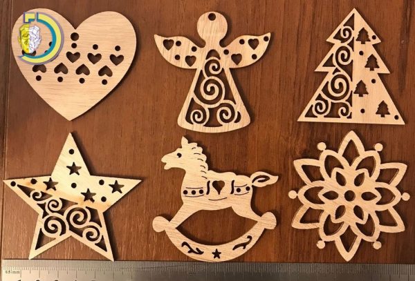 Laser Cut Christmas Tree Toys Wooden Christmas Tree Decor Free Vector
