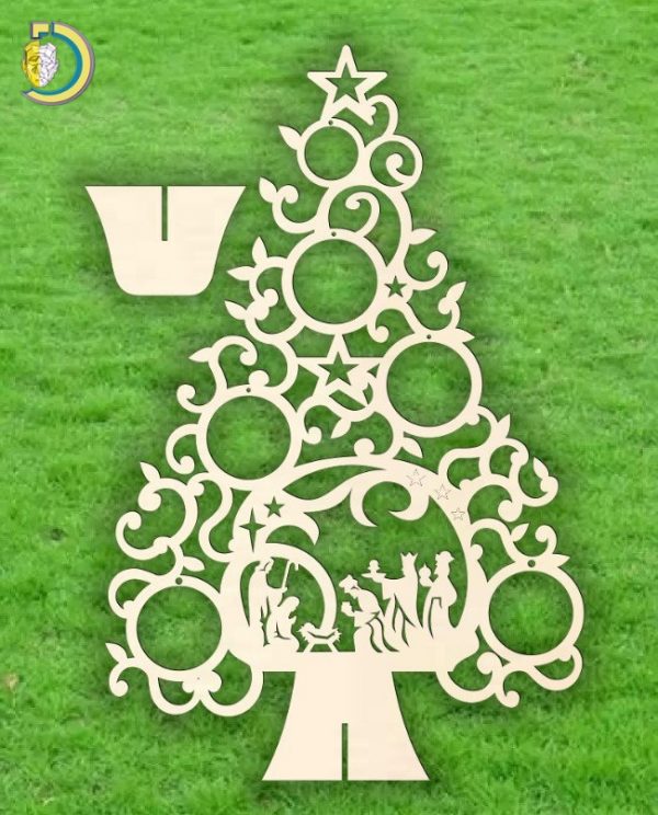 Laser Cut Christmas Tree Wooden Layout Free Vector - Dezin.info