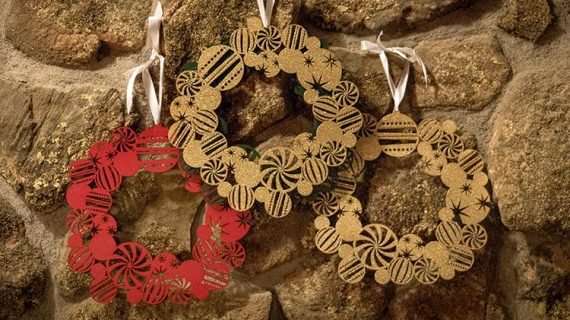 Laser Cut Christmas Wreath Template CDR File