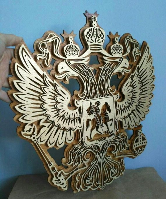 Laser Cut Coat Of Arms Of Russia CDR File