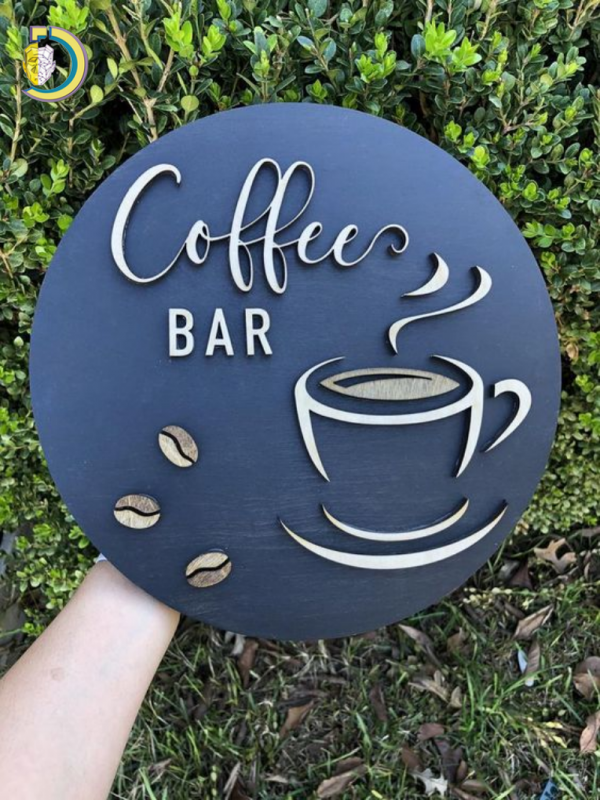 Laser Cut Coffee Bar Wall Decor Sign Free Vector