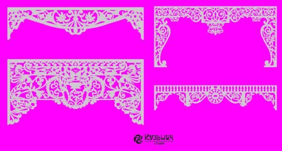 Laser Cut Cornices for verandas and gazebos Layout DXF File Free