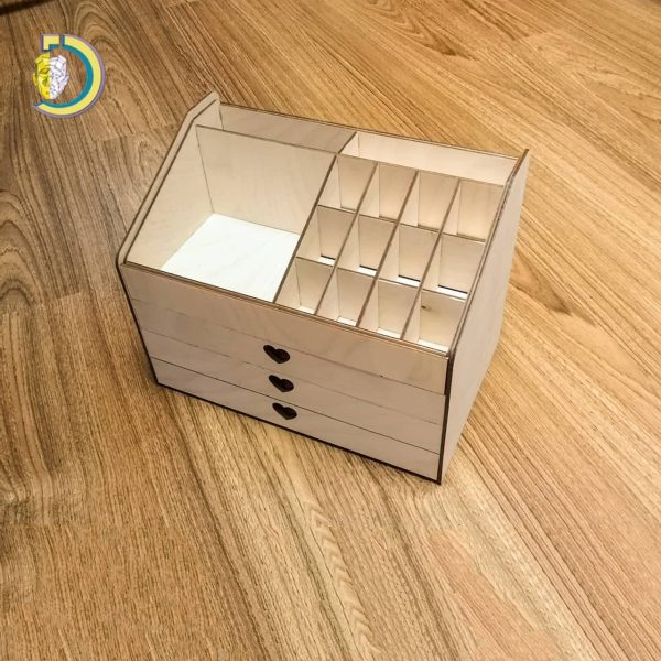Laser Cut Cosmetics Organizer Free Vector