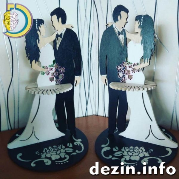 Laser Cut Couple Napkin Holder Table Centerpiece Free Vector cdr Download