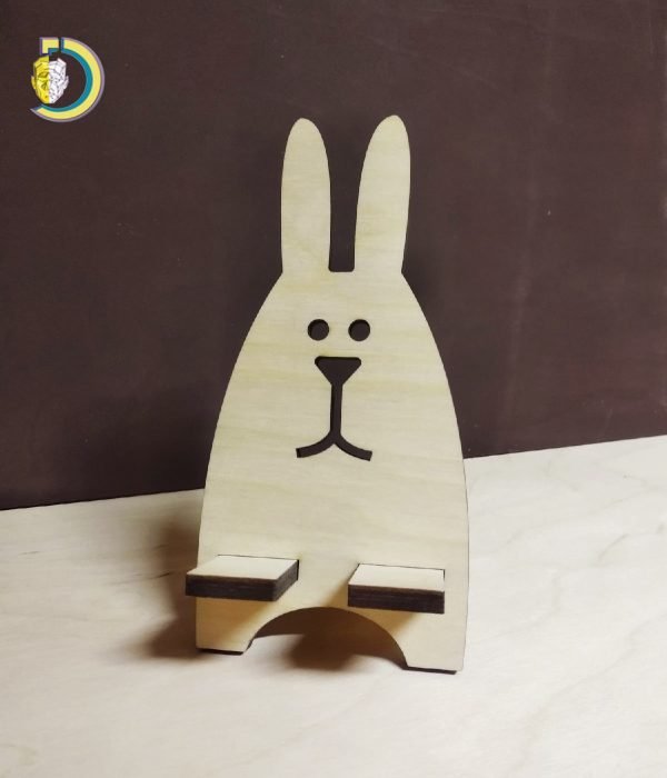 Laser Cut Creative Cute Rabbit Desktop Phone Stand CDR Free Vector
