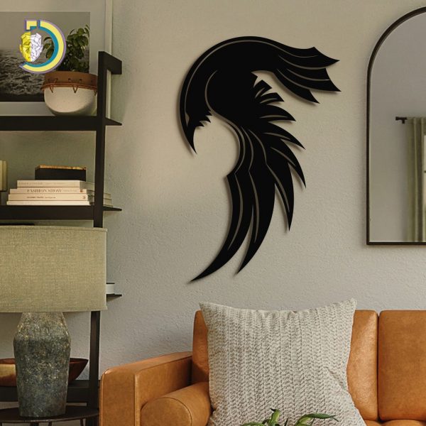 Laser Cut Crow Panel Wall Decor Free Vector