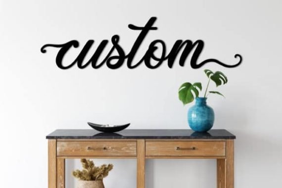 Laser Cut Custom Lettering Metal Wall Art Layout SVG File