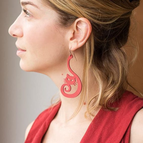 Laser Cut Cute Cat Earrings Cat Jewelry CDR File