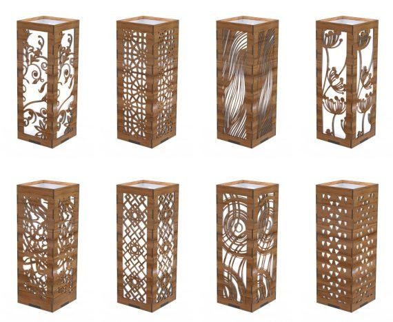 Laser Cut DXF Drawings for Carved lamp Free Vector