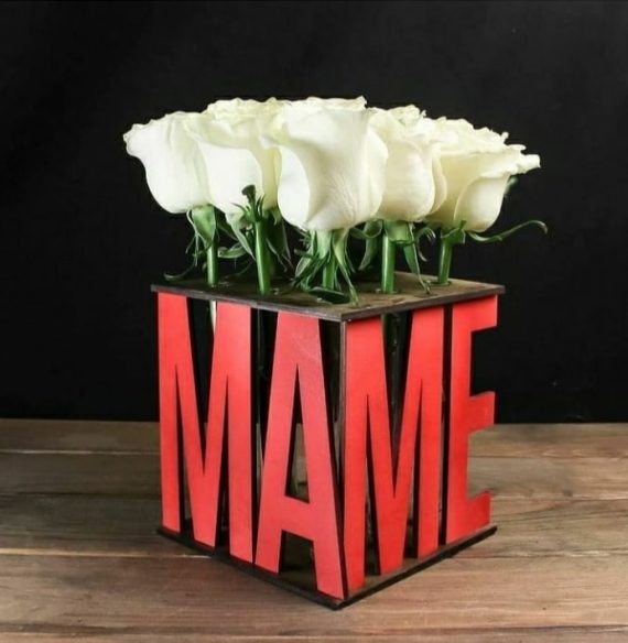 Laser Cut Decor Flower Flask Stand CDR File Free Vector