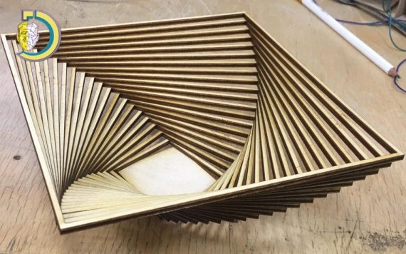 Laser Cut Decor Wooden Basket DXF Free Vector