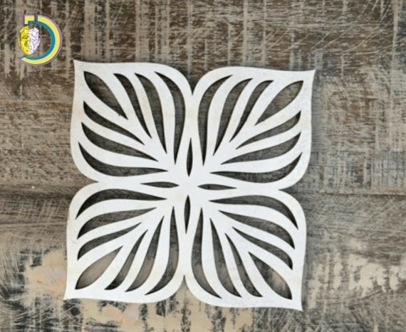 Laser Cut Decorative Floral Hot Coaster SVG Free Vector