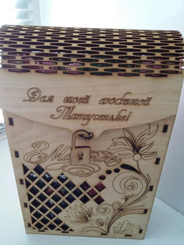 Laser Cut Decorative Wine Box 3mm Plywood Free CDR Vectors Art