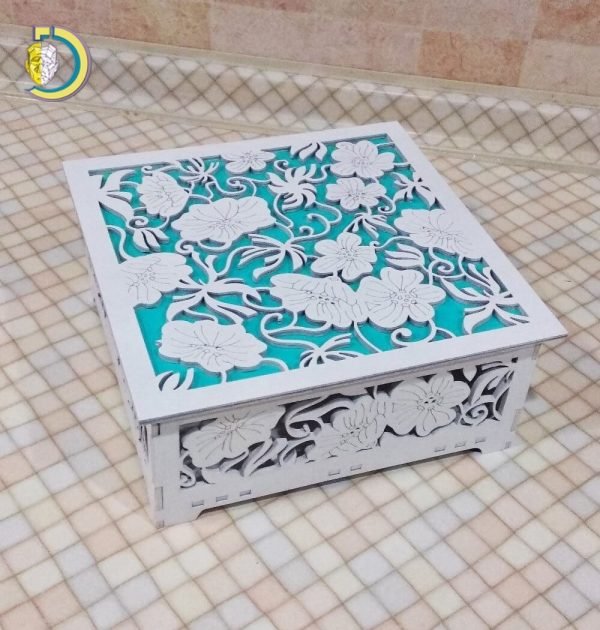 Laser Cut Decorative Wooden Jewelry Box DXF Free Vector