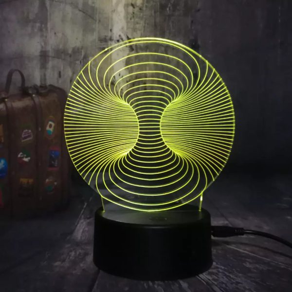 Laser Cut Deep Hole 3D Optical Illusion Acrylic Night Light Free Vector