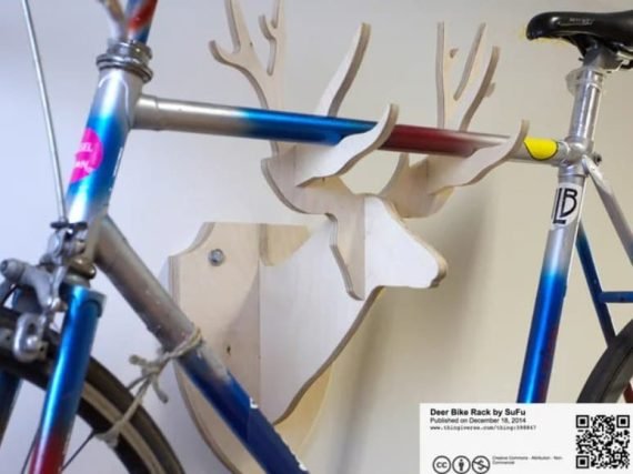 Laser Cut Deer Bike Rack Drawing