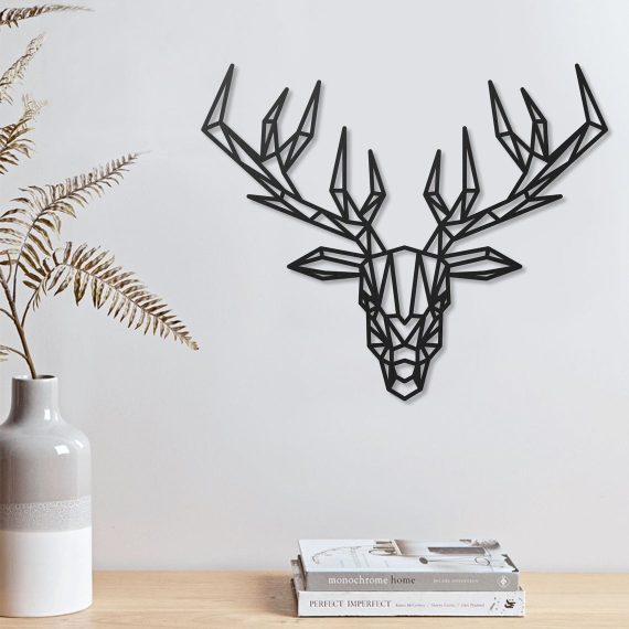 Laser Cut Deer Geometric Polygonal Modern Decor Animal Wall Art Free DXF File
