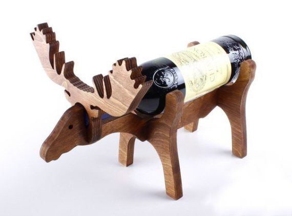Laser Cut Deer Wine Bottle Stand 10mm CDR File
