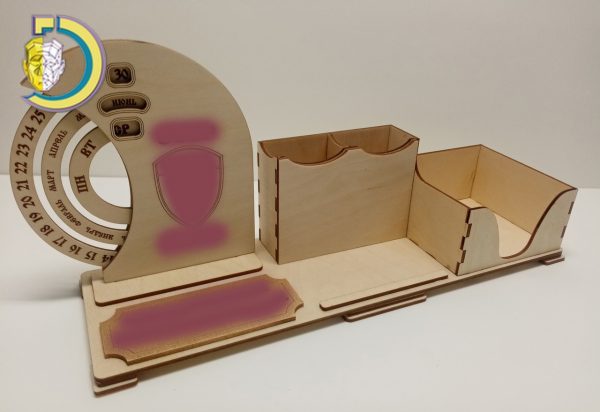 Laser Cut Desk Organizer with a Perpetual Calendar Free Vector cdr Download