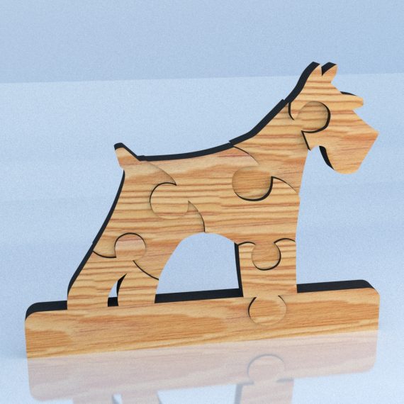 Laser Cut Dog Puzzle 2 Drawing