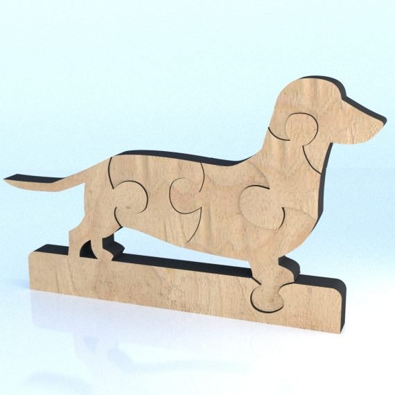 Laser Cut Dog Puzzle 3 Drawing