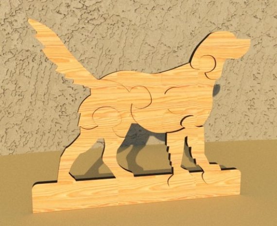 Laser Cut Dog Puzzle 5 Drawing