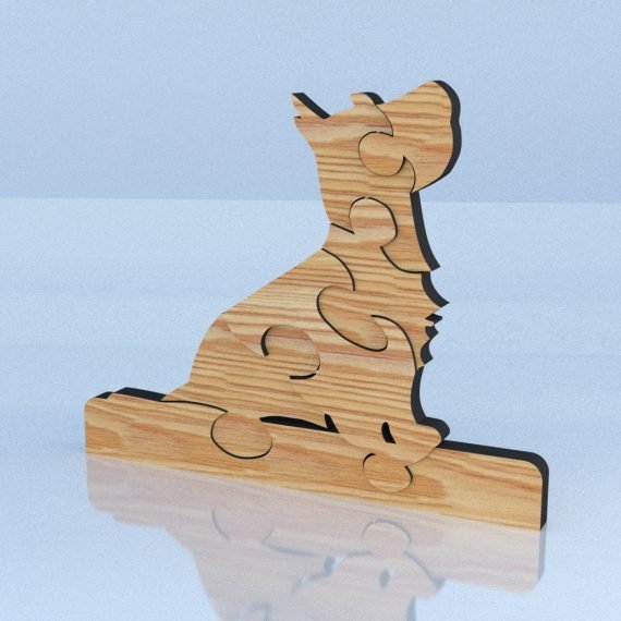 Laser Cut Dog Puzzle Drawing