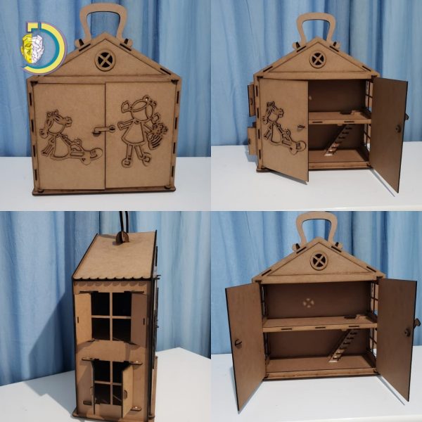 Laser Cut Doll House Suitcase Free Vector