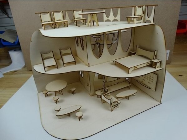 Laser Cut Doll House cdr Drawing
