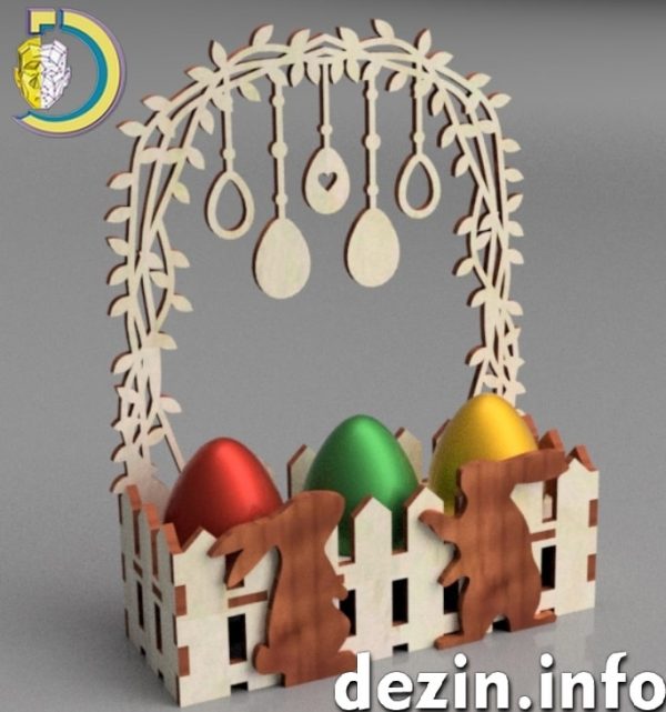 Laser Cut Easter Bucket Free Vector cdr Download
