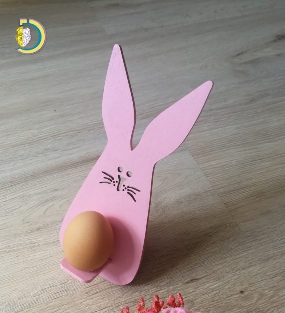 Laser Cut Easter Egg Holder Bunny CDR Free Vector