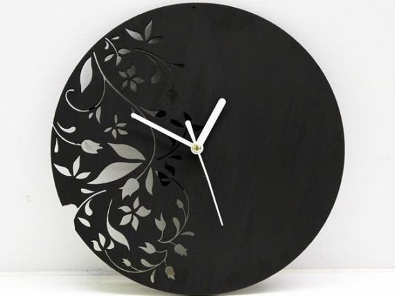 Laser Cut Floral Clock Free Vector