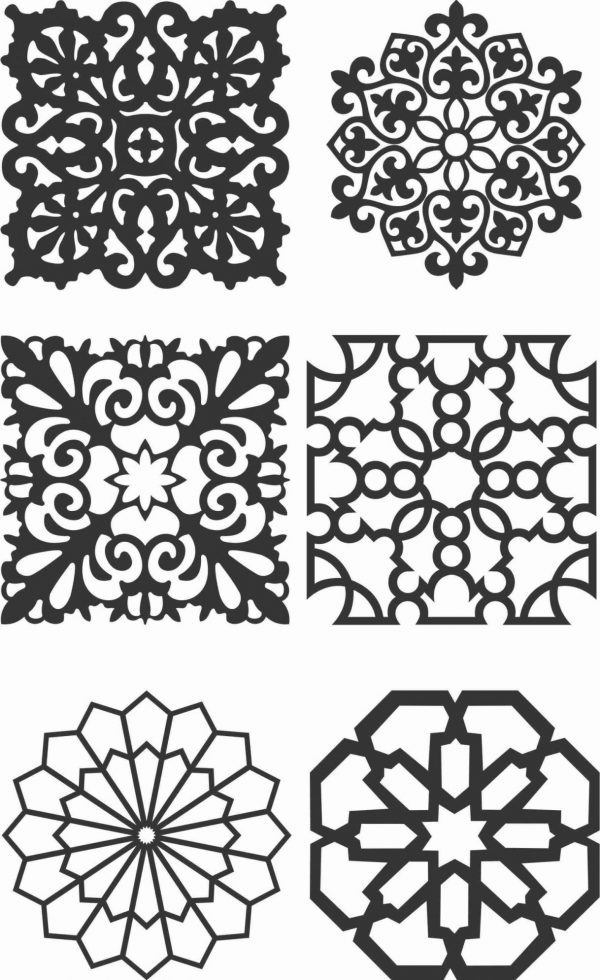 Laser Cut Floral Screen Patterns Design 2 Free DXF File