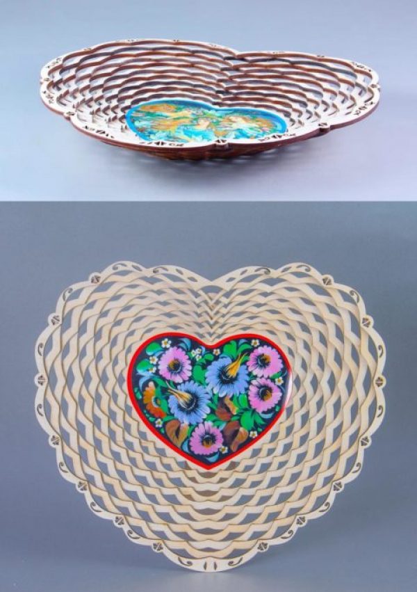 Laser Cut Flower Fruit Basket Candy Basket