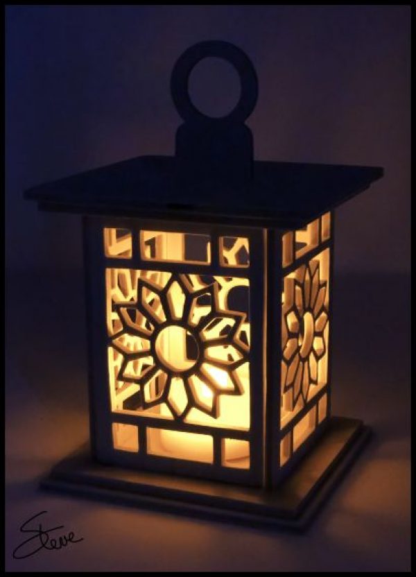 Laser Cut Flower Lamp Drawing - Dezin.info