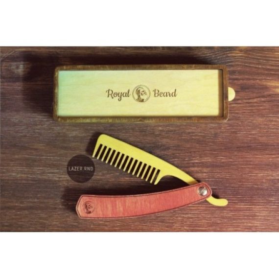 Laser Cut Folding Beard Comb with Box Free Vector