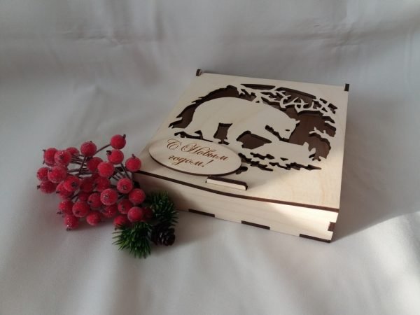 Laser Cut Folding Lid Candy Box Plywood 4mm CDR File