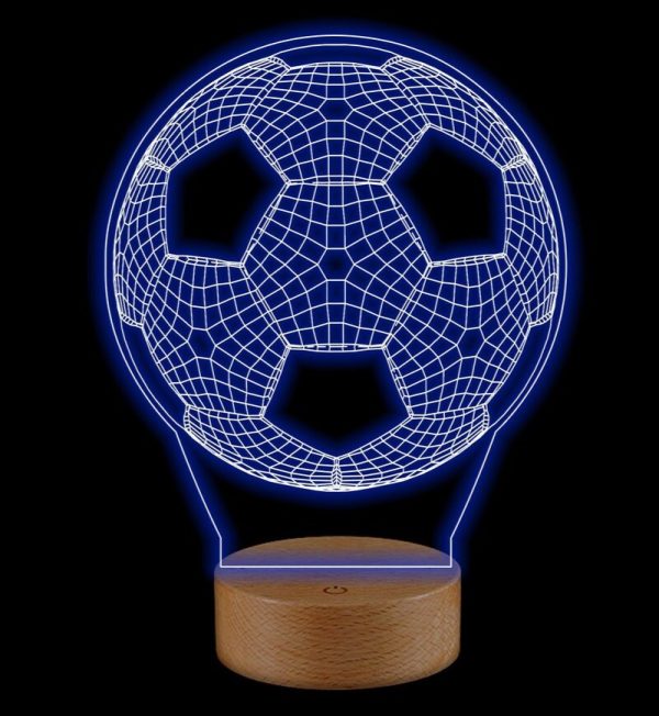 Laser Cut Football Acrylic Lamp Free Vector