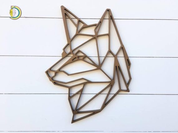Laser Cut Geometric Dog Wall Hanging German Shepard Wall Art